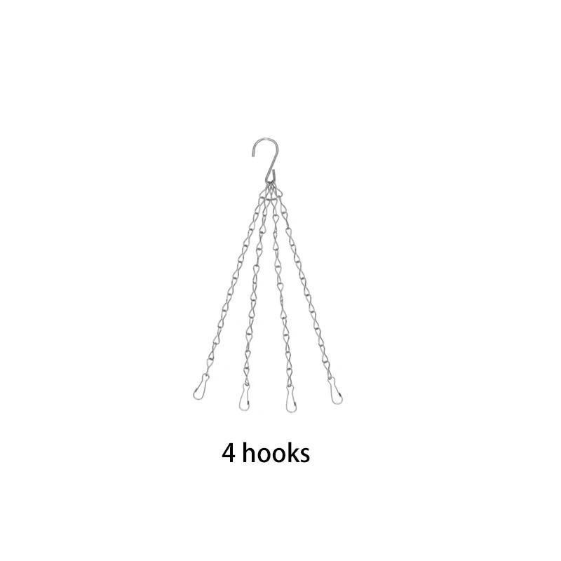 1pc 40cm Garden Basket Hanging Metal Chains Flower Planter Pots Holder 3/4 Point Plant Hanger Home Garden Tools