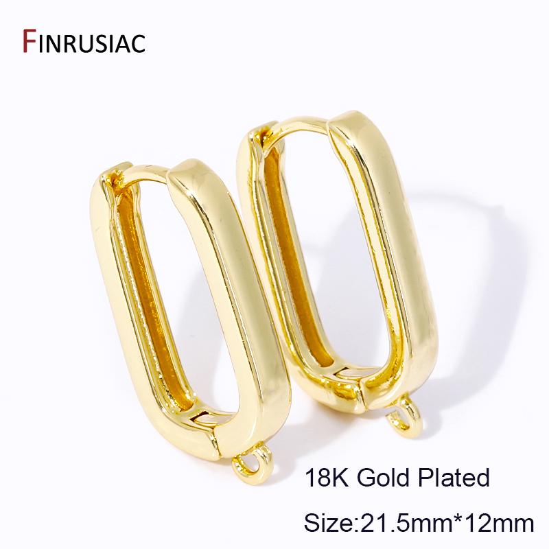 

Wholesale 18K Gold Plated Brass Creative Fastener Shvenzy Ear Wire Earring Hook For DIY Fashion Women Earrings Making Supplies 1 pair