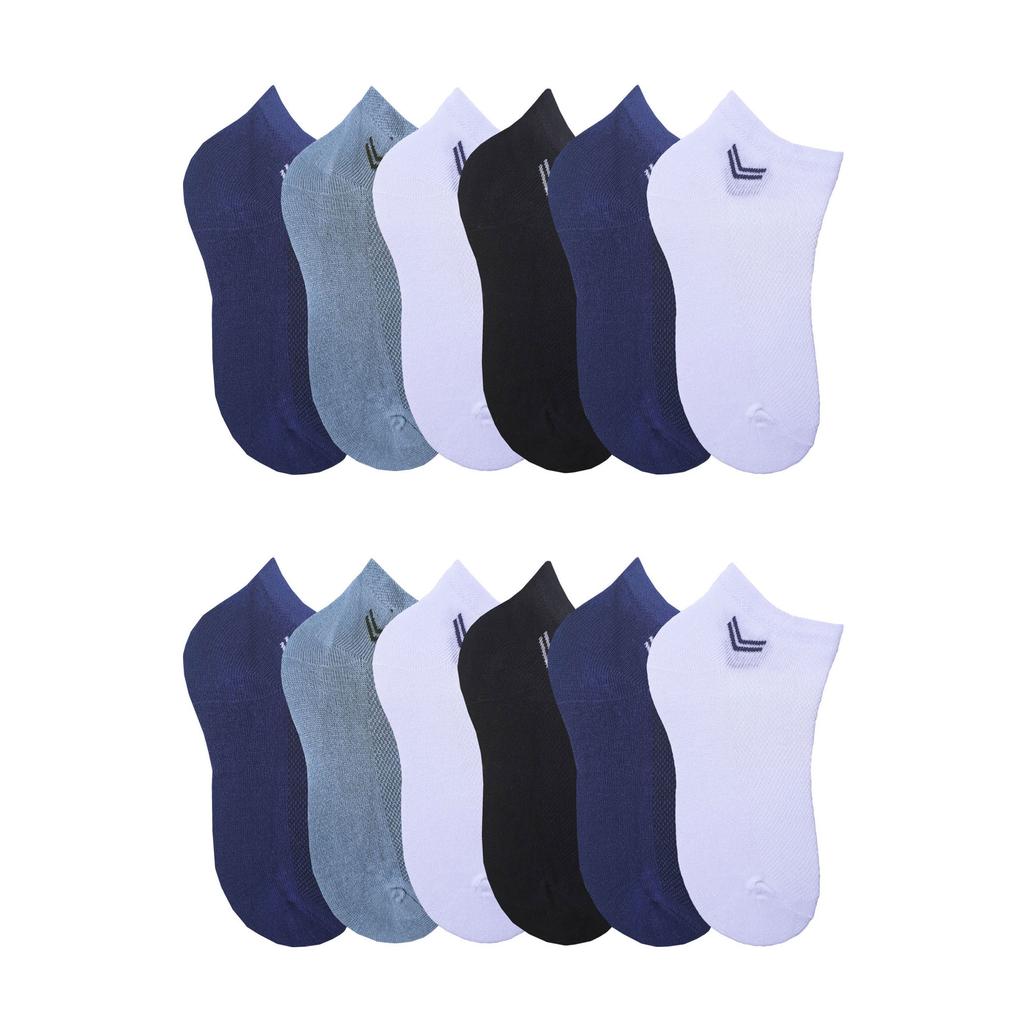 12pcs Boys Bamboo Seamless Short Booties Socks Air Conditioned Socks