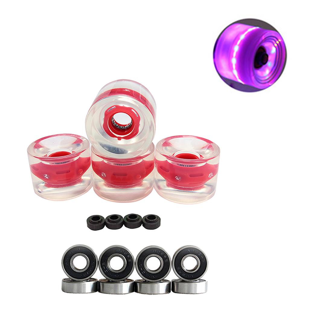 4PCS Replacement Longboard Skateboard Cruiser Light Up Wheels 70mm 78a Red 4PCS Replacement Longboard Skateboard Cruiser Light Up Wheels 70mm 78a Red