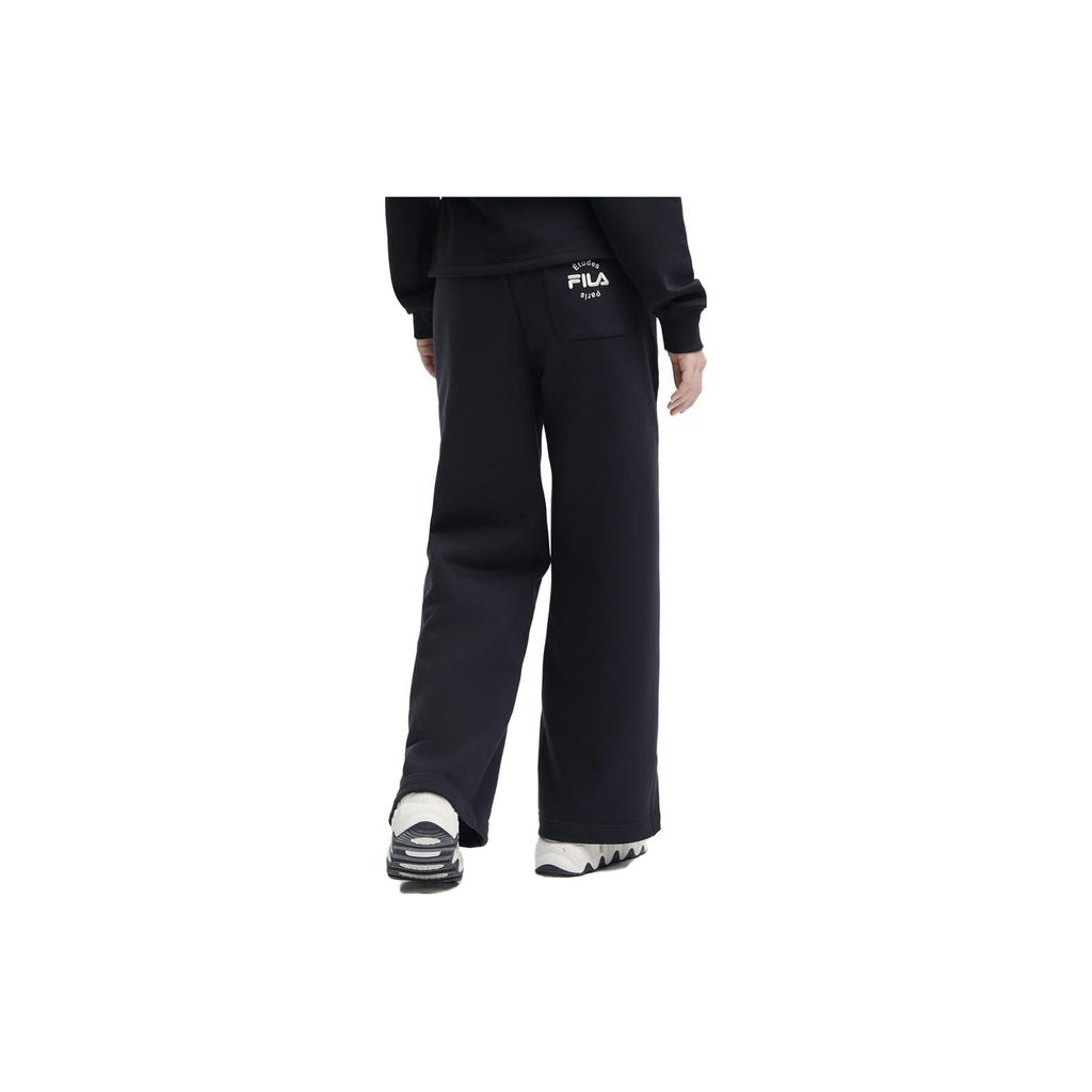 FILA X ETUDES Collaboration Solid Color Straight Leg Knit Sports Pants Women pants Legendary-Blue F11W346601F-NV