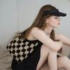 No.01 / Checks Bag _ Black (Checks Checkerboard Crochet Knit Bag)