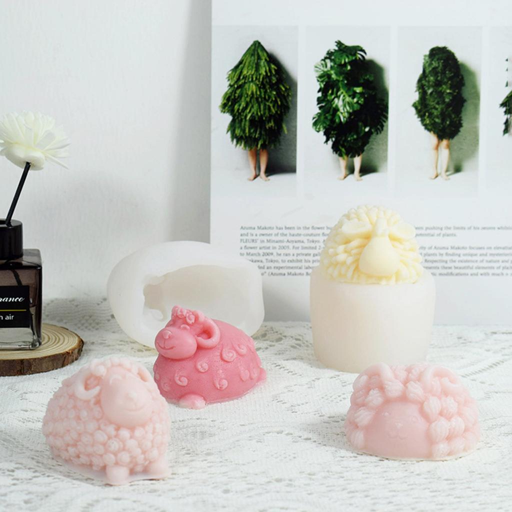 Cute Sheep Silicone Candle Mold DIY Resin Craft Making Handmade Soap Clay Plaster Baking Cake Decorating Tools
