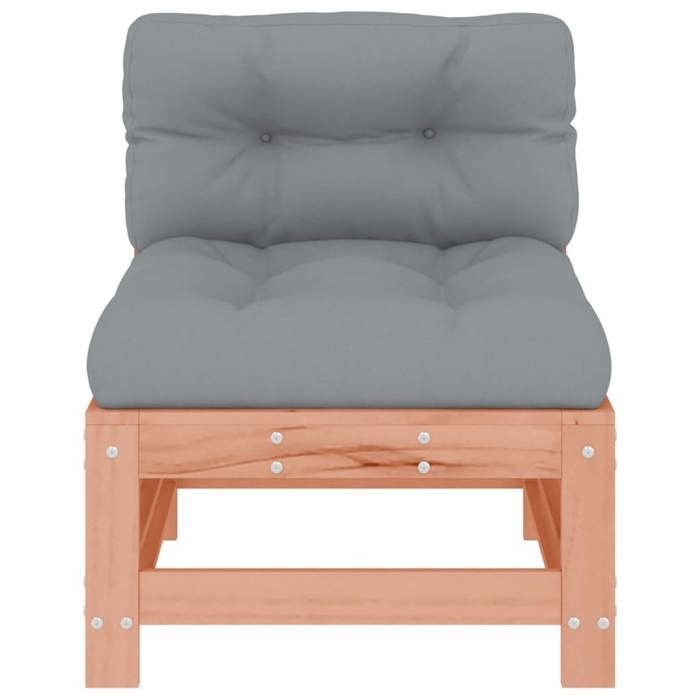 VidaXL Canapé Central avec Coussins, Siège avec Dossier, Meuble de Jardin Terrasse Balcon Patio Extérieur, Marron Bois 825665