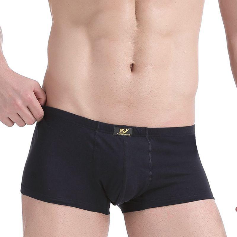 Men's Low Waisted Printed Underwear Men's Pure Cotton Breathable Youth Plus Size Four Corner Shorts