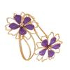 HX6F Delicate Flower Motifs Zinc Alloy Arm Cuff Jewelry Lightweight Construction Elegant Asymmetric Design Casual Formal Event