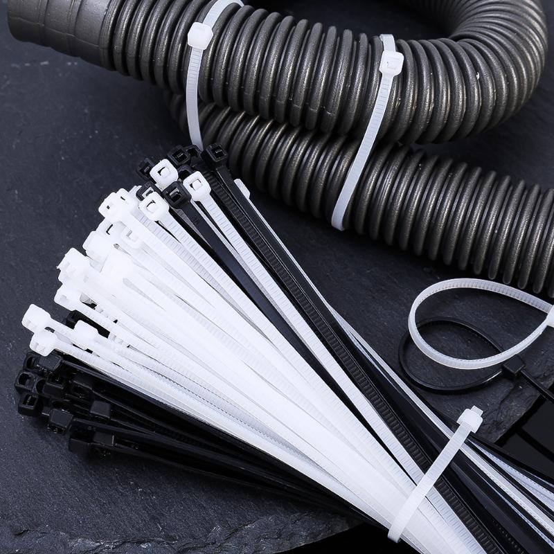 100pcs Nylon Cable Ties Adjustable Self-locking Cord Ties Straps Fastening Loop Reusable Plastic Wire Ties For Home Office