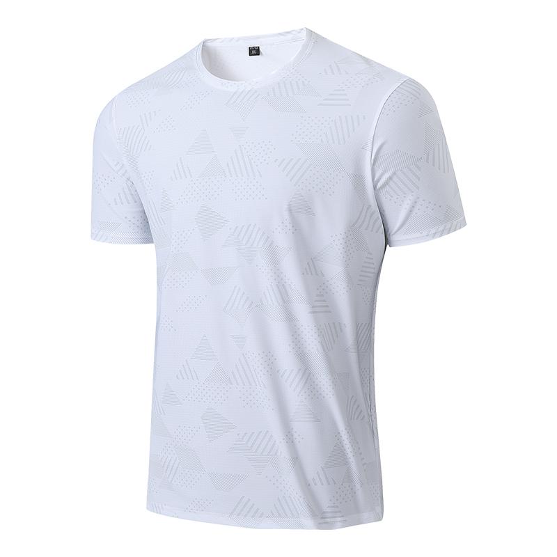 T-shirt da Uomo Estiva a Maniche Corte Asciugatura Rapida in Seta Ghiacciata, T-shirt Versatile Girocollo