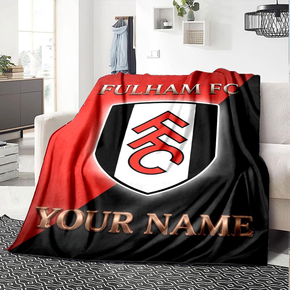 Name Custom Fulham FC Print Flannel Blanket High Quality Warm Comfortable Cover for All Seasons Perfect for Gifts Home Decor