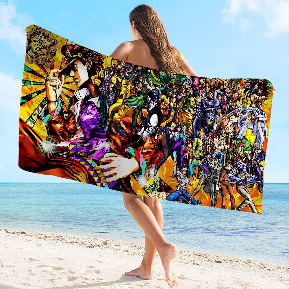 Klassisches Anime J-Jojo B-Bizarre A-Adventure Strandtuch Bunte Handtücher Für Mädchen Mikrofaser Individuell Sandfreier Strand Fitnessstudio Pool