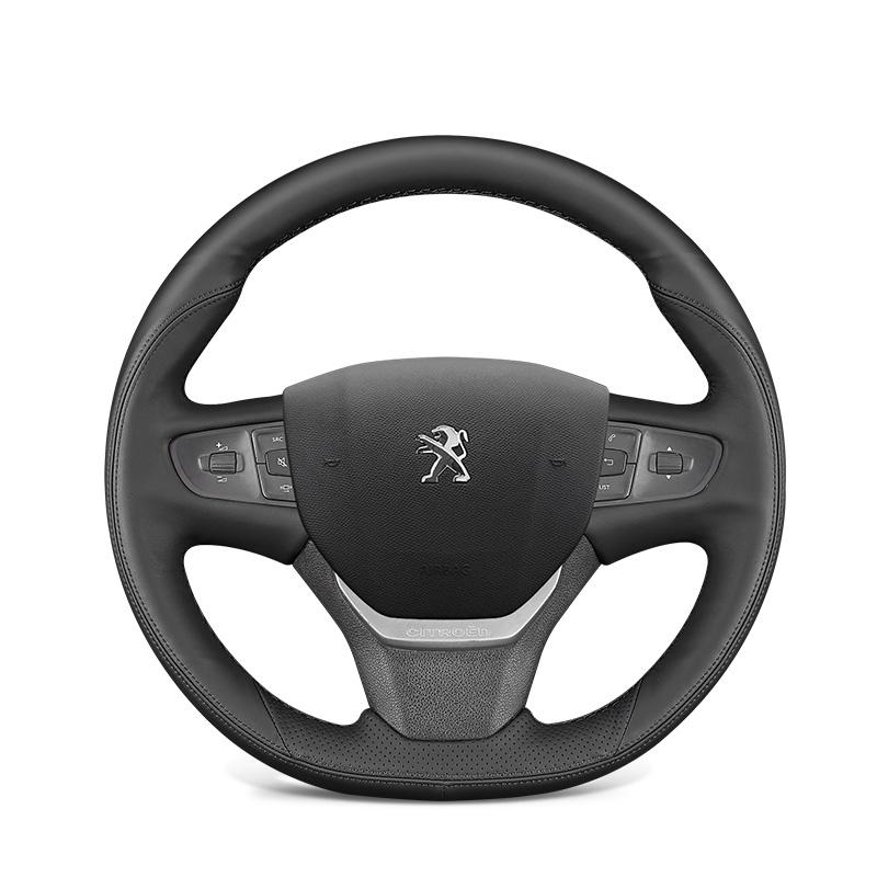 

Genuine Micro Fiber PU Leather for Peugeot 3008 2018 2019 Hand Sewing Car Steering Wheel Cover Shell Car Accessories Black