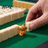 Mini Beckoning Cat Statue 10PCS Lucky Figurines Resin for Game Night Ornaments Prosperity Figurine Mahjong Table Desktop Display Good Luck