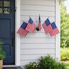 American Flag Stand Set, 5Pcs Celebration Flags with Poles And Fan-Shaped Bases for Wall Balcony Shop Fronts Outdoor Decor Patriotic Celebration