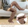 Winter Warm Coral Fleece Over-knee High Socks for Women Plush Home Sleep Floor Long Socking Jk Solid Soft Thigh High Fun Sock