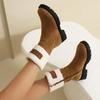 Women's Snow Boots, Comfortable and Warm In Autumn and Winter, Thick Heel Low Heel Large Size Plush Short Boots