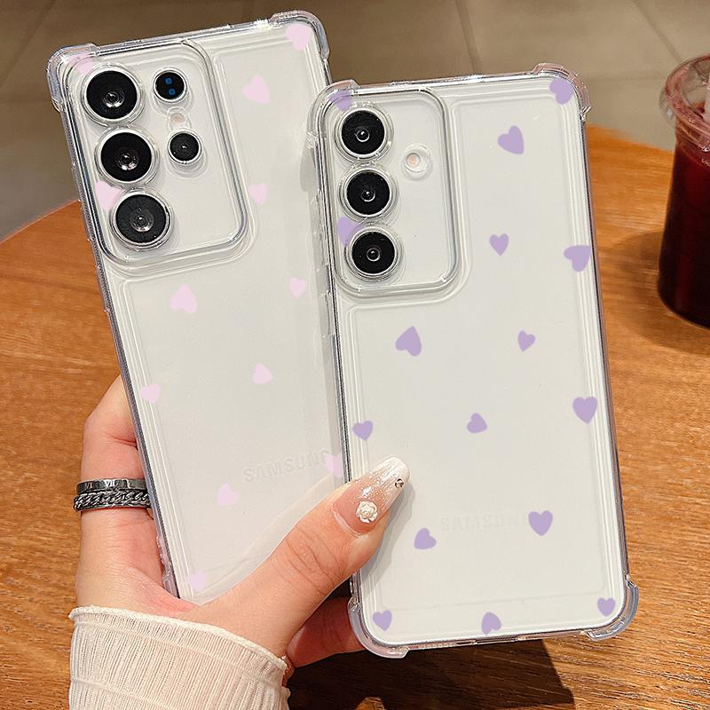 Small Love Heart Pattern Phone Case For Samsung Galaxy S26 S25 S24 S23 Ultra S22 Plus S21 S24 S25 FE Clear Shockproof Soft Cover