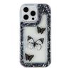 For iPhone 15 Pro Max Case DIY Butterfly Glitter Epoxy Soft TPU Phone Back Cover