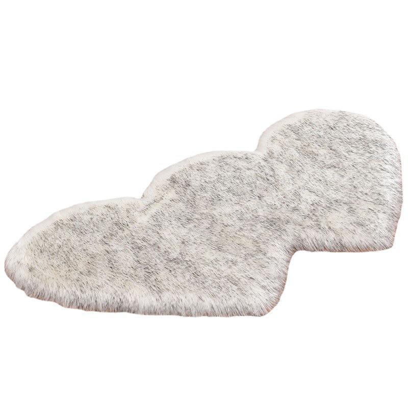 Simple Faux Wool Irregular Bedside Rug for Bedroom and Living Room