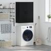 Wall Mounted Cabinet Black Oak Effect 69.5 x 34 x 90 cm