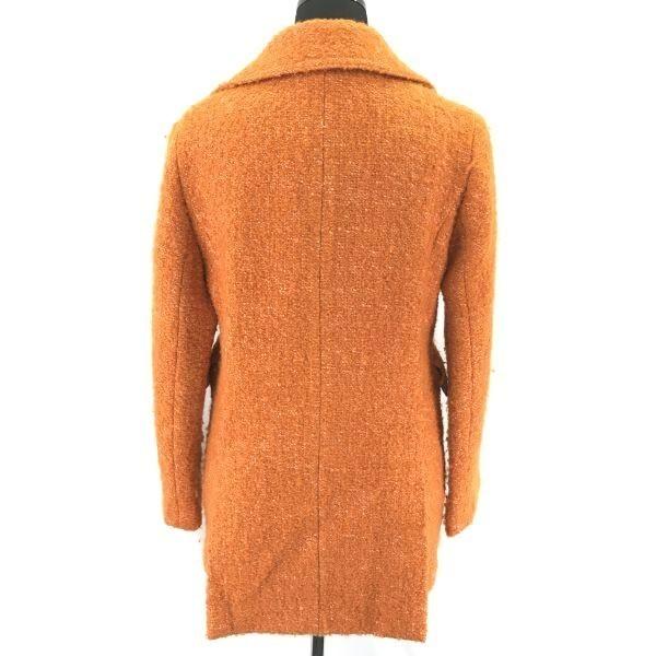 Kate Spade /Double-Breasted Tweed Pea Coat/0/Women’s XS/Orange/Spring Hook(USED)
