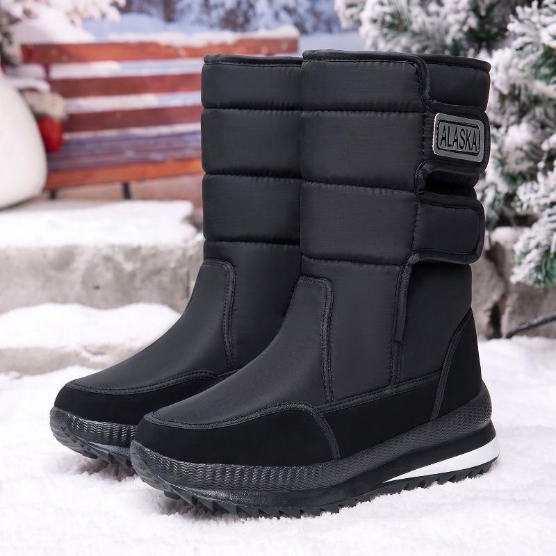 Men's Winter Warm Fleece-Lined High-Top Snow Boots Thick Sole Outdoor.