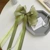 Fashion Chiffon Bow Hair Clip Women Big Elegant Hairpin Barrettes Girls Solid Color Ponytail Clip Hair Accessories Headwear Gift