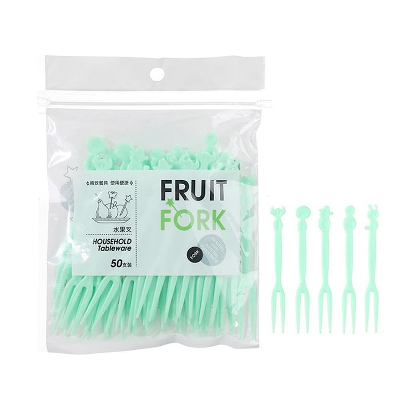 50 Pcs Mini Kids Food Fruit Picks Forks Lunch Box Accessory Decor Tool