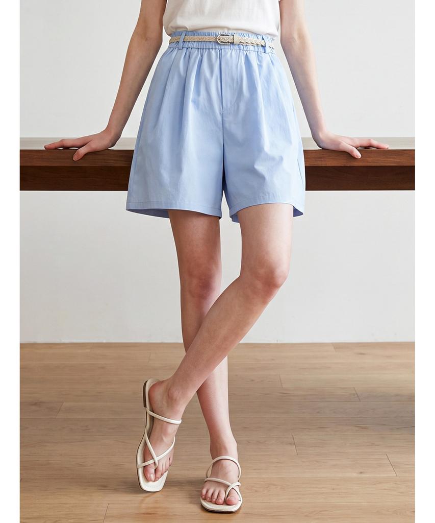 Poebeo21 Summer Belted Pintuck Half Pants (Ftdbpt026)
