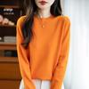 Women's Seamless Wool Cashmere Pullover Sweater - Round Neck, Loose Fit, Popular Seller for Spring, Autumn, & Winter.