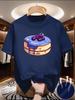 Sweet And Trendy Minimalist Commuting Cake Design With Printed Short Sleeves Summer Youth Fashion Versatile Tshirt