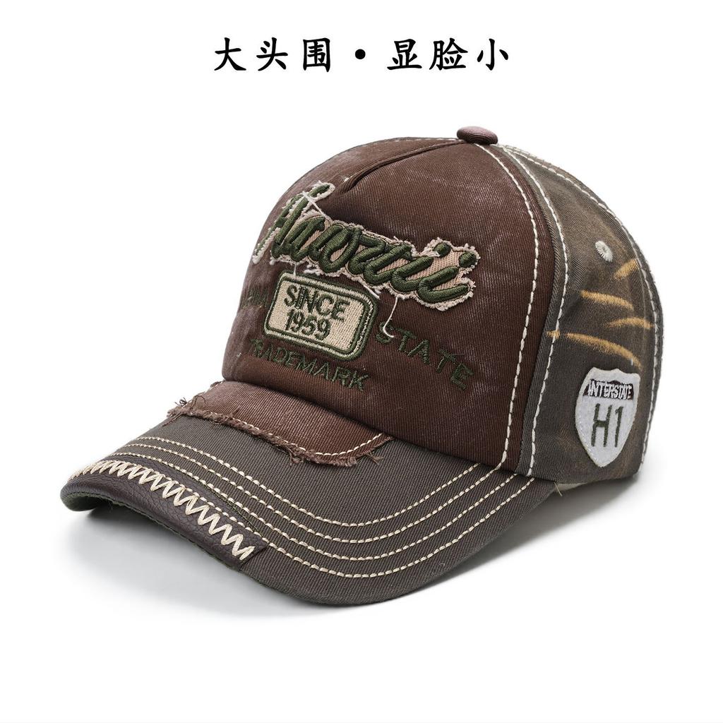 Korean Retro Men Women Baseball Hats Cotton Snapback Caps Embroidery Washing Versatile Fashion Letter Leisure Sunscreen Outdoor