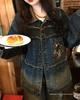 2025 Playful Green Embroidered Denim Jacket - Spring/Autumn Retro Style | Free Shipping