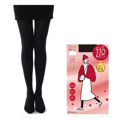 Satisfied 110 Denier Tights Fukusuke 1 Pair Black [Fukusuke] Women's