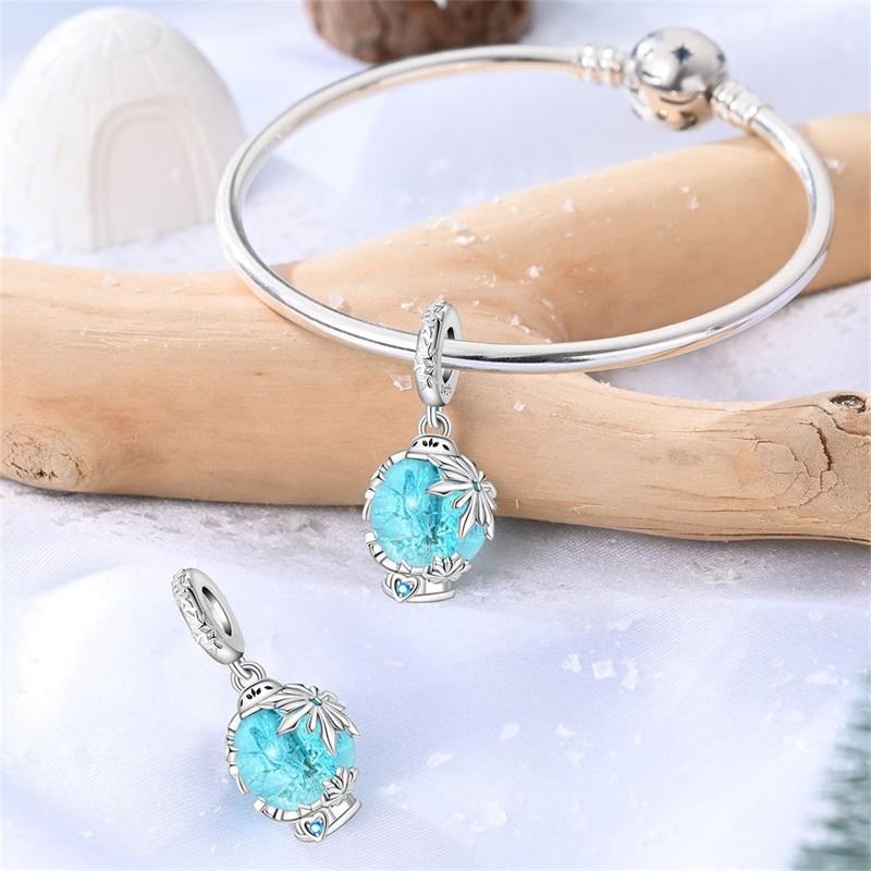 Sparkling Copper Winter Snowflake Charm Fit Original Bracelet Christmas Snowman Elk Charms Diy Holiday Jewelry Gift