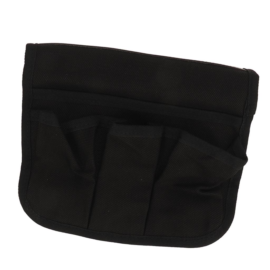 Chair Armrest Bag Large Capacity Waterproof Canvas Beach Chair Hanging Storage Pouch for Outdoor Camping Picnic Black