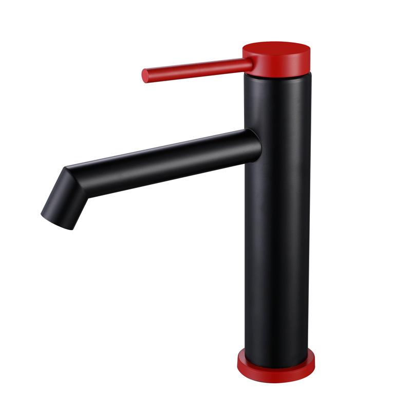 Black Bathroom Hot And Cold Mixed Water Basin Faucet 304 Stainless Steel Drawing Gold Deck Mounted Mixer Sink Tap Crane