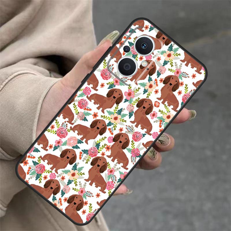 Cartoon Dackel Wursthund Hülle Für OPPO Reno 7 8 Lite 6 5 4 11F 10 Pro 8T 5Z 4Z OPPO Find X6 Pro X2 Neo X3 X5 Lite
