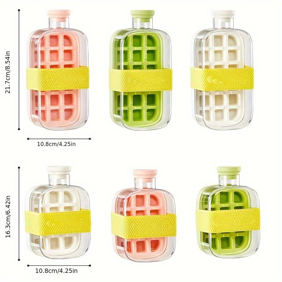 2 in 1 Touch-Free Ice Cube Tray Water Bottle Sippy Cup Press Deicing With Lid Capacity Ice lattice Mold Outdoor Drink Container