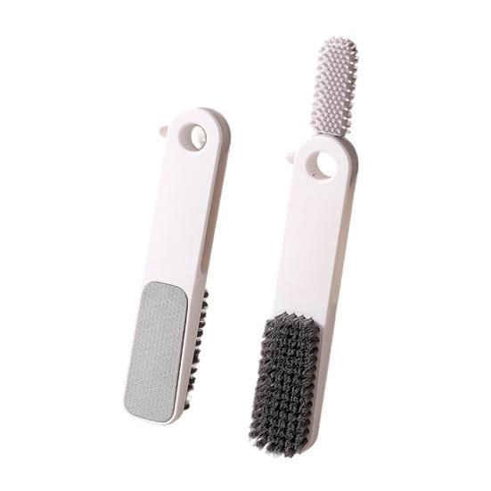 Foot Cleaning Brush Toe Gap Scrubber & Exfoliator with Long Handle Soft Silicone Bristles for Pedicure Shower & Travel Use