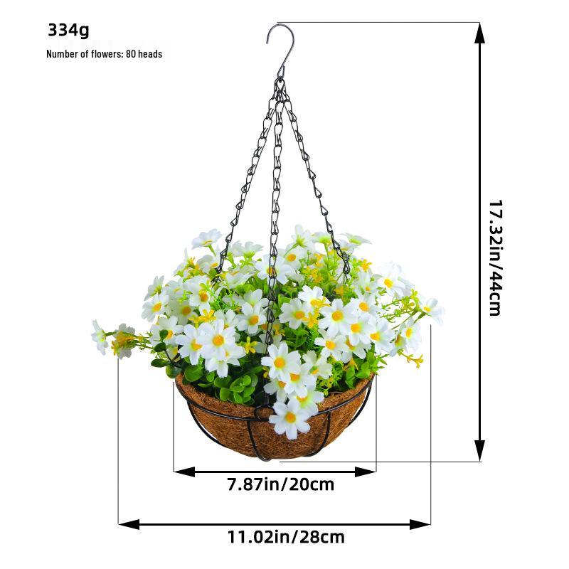 Frühlingsblumen-Hängekorb mit Schleife - Kranz Heimdekoration