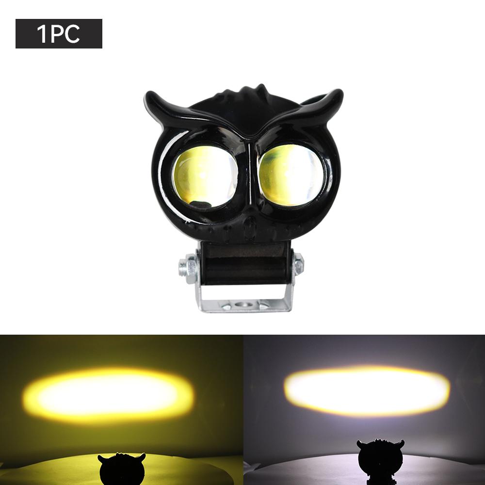

Мотоциклетные светодиодные фары противотуманные фары автомобильные двухцветные сова дизайн фары квадроцикл скутер для вспомогательного прожектора лампы аксессуары