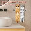 Funny Cat Hand Towel for Kitchen and Bathroom,  Cute Cat/Dog Decorative Hanging Towels Soft Christmas Cat Lovers Gifts for Women