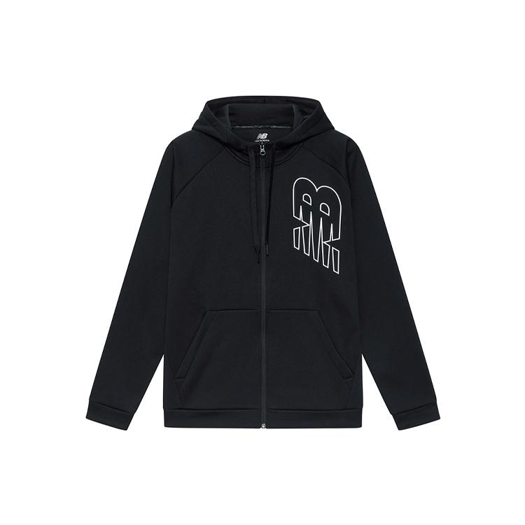 New Balance Logo Printing Sports Fleece Lined Hooded Jacket Black Men s AMJ13020-BK M