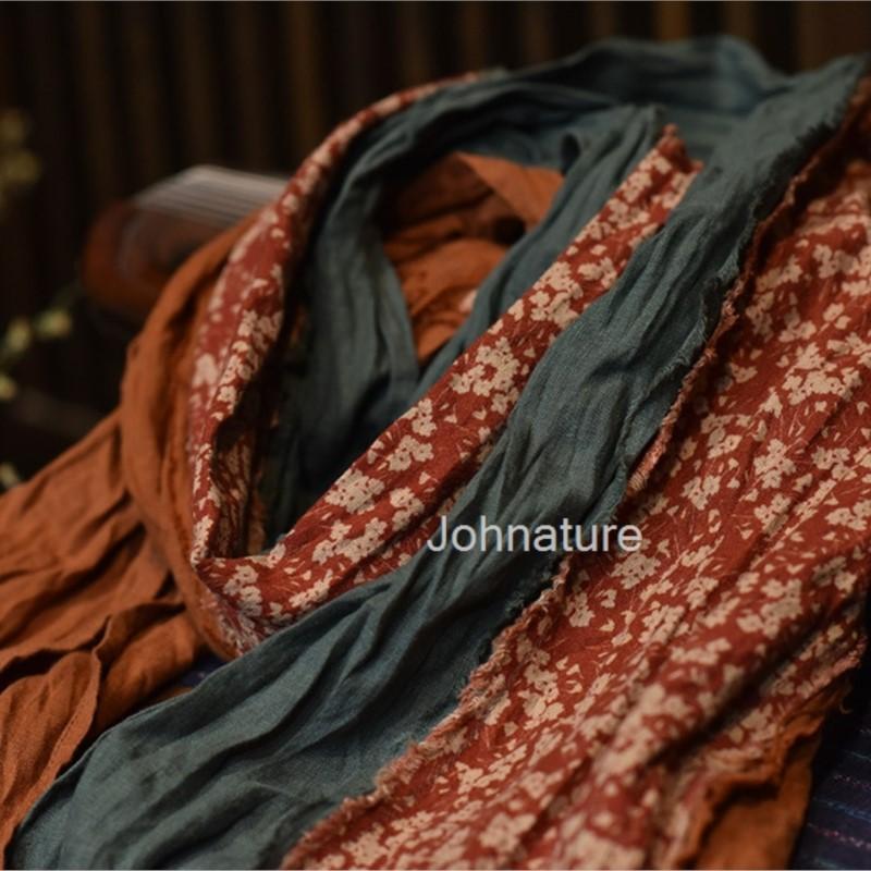

Женские шарфы Johnature с цветочным принтом, винтажные шарфы