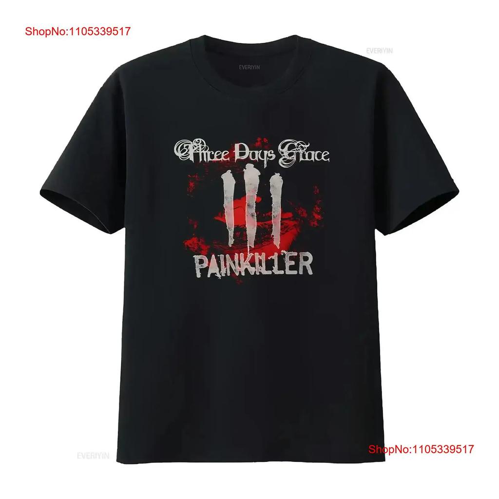 THREE DAYS GRACE PAIN KILLER T SHIRT BLACK TEE CB535 Vintage Washed Versatile Casual Comfortabl