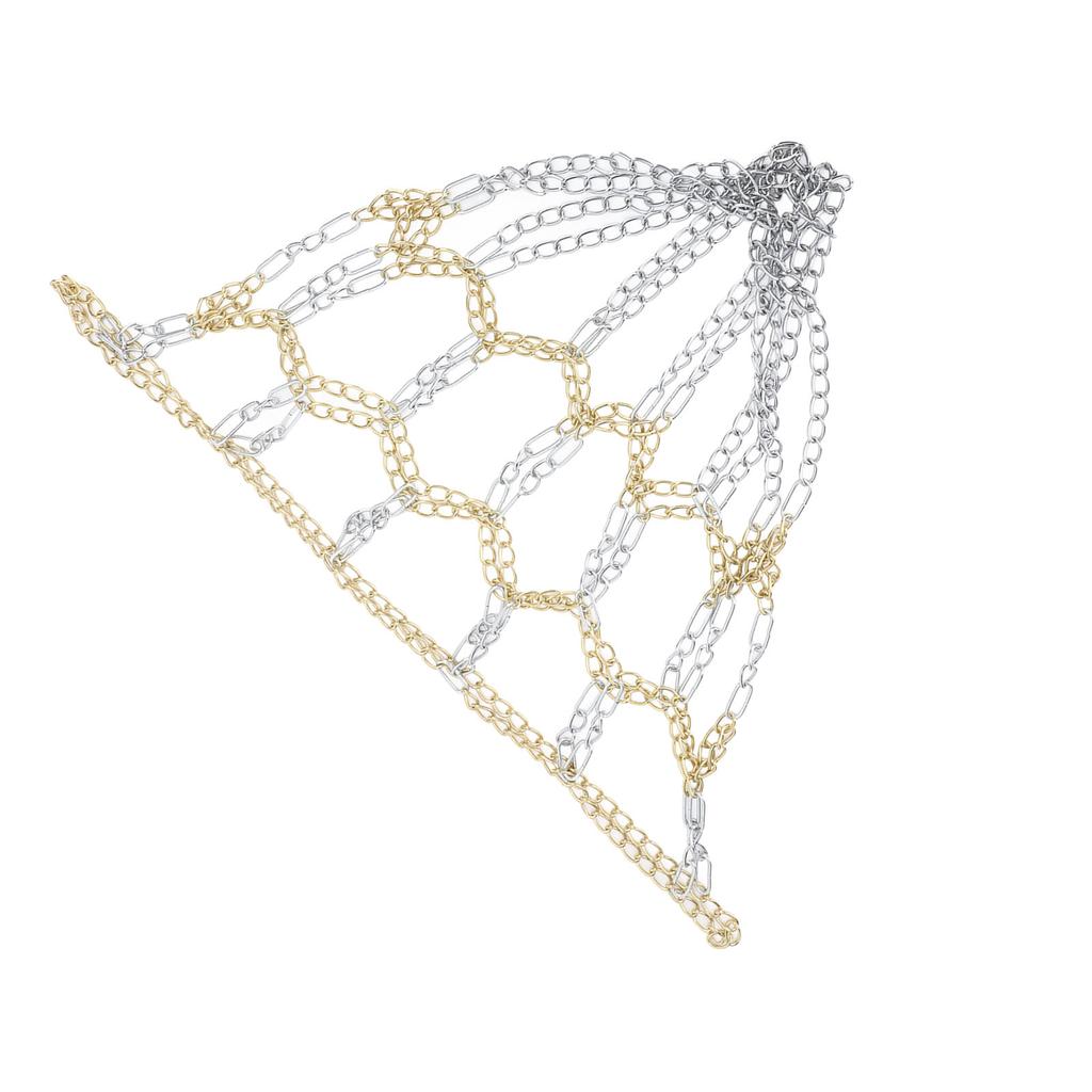 Żelazna Siatka do Koszykówki Odporna na Rdzę Wytrzymała Siatka Łańcuchowa do Koszykówki Zamiennik do Wewnątrz i na Zewnątrz