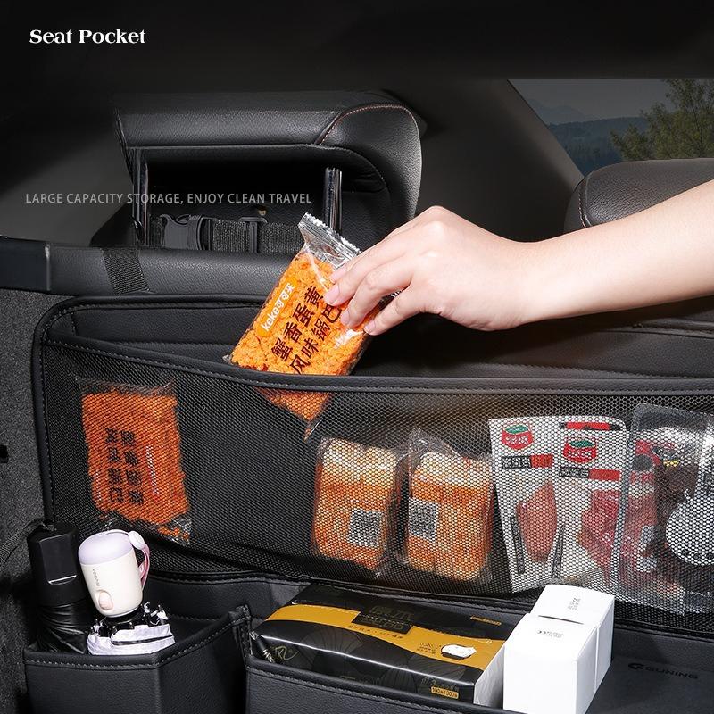 Auto Kofferraum Hängende Aufbewahrungstasche Leder Auto Rücksitz Werkzeuge Feuer Große Kapazität Mehrere Taschen Auto Lagerung Gepäckträger Organizer