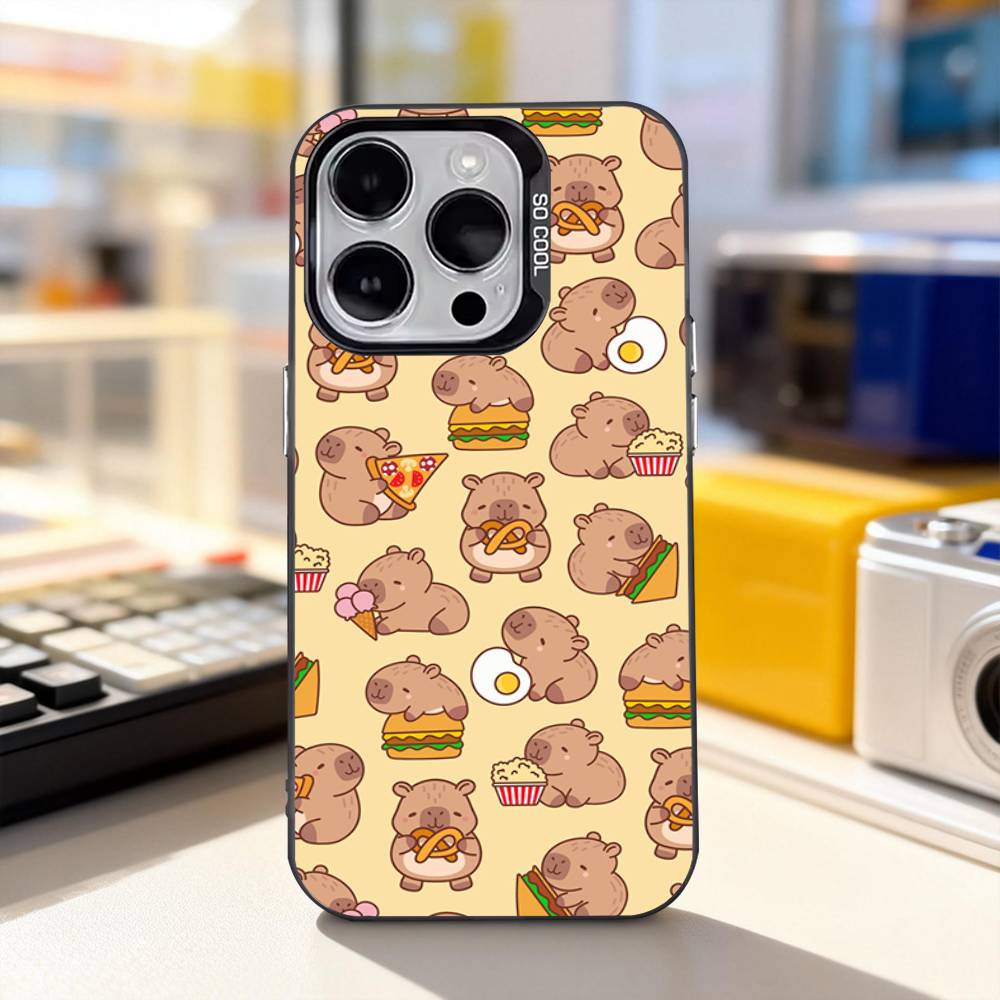 

Capybara Painting Cartoon Phone Case For iPhone 11,12,13,14,15,16,17,Pro,Max,Plus,E,Air,Mini IMD Matte Black iPhone13mini