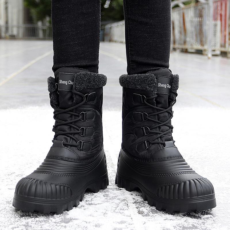 Men's Winter Warm Snow Boots Camouflage Hiking Boots Outdoor knee High Duck Boots Climbing Boots Waterproof  Plus Size