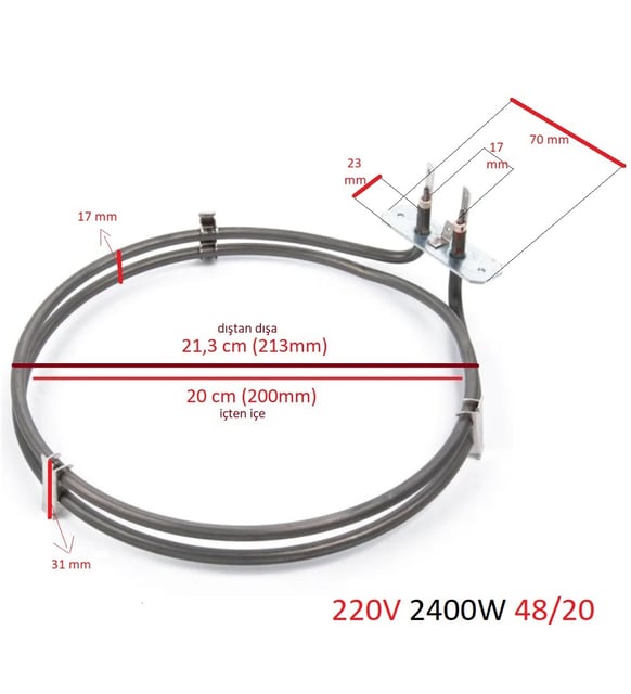 

20 CM 462900010 2400 Вт Arçelik Beko Aygaz Turbo Духовка Нагревательный элемент Аксессуар Запасная часть